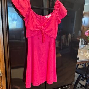 Copper Key Fuchsia Off-Shoulder Dress